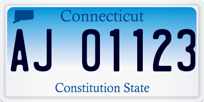CT license plate AJ01123