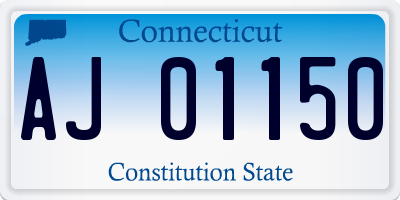 CT license plate AJ01150