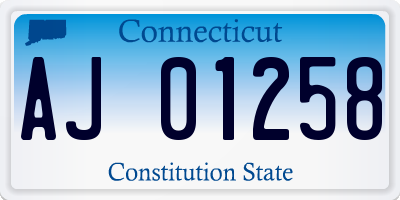 CT license plate AJ01258
