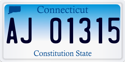 CT license plate AJ01315