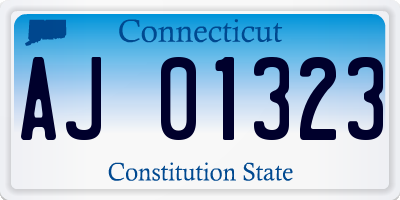 CT license plate AJ01323