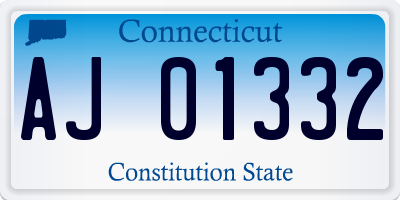 CT license plate AJ01332