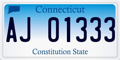 CT license plate AJ01333