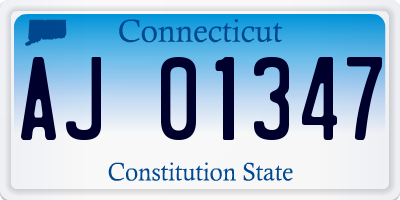 CT license plate AJ01347