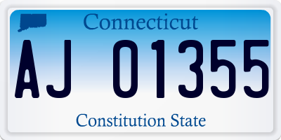 CT license plate AJ01355