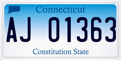 CT license plate AJ01363
