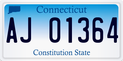 CT license plate AJ01364