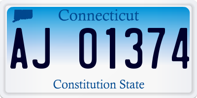 CT license plate AJ01374