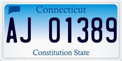 CT license plate AJ01389