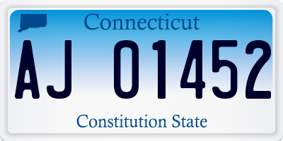 CT license plate AJ01452