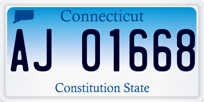 CT license plate AJ01668
