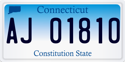 CT license plate AJ01810