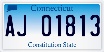 CT license plate AJ01813