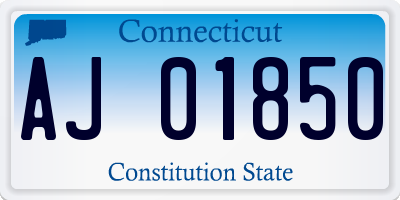 CT license plate AJ01850