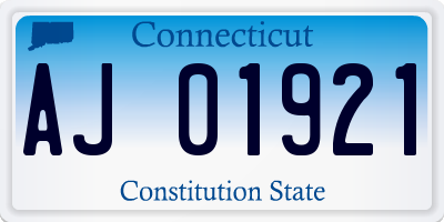 CT license plate AJ01921