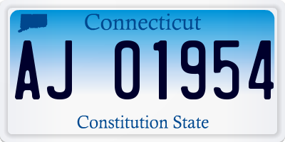 CT license plate AJ01954