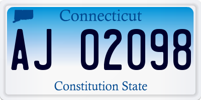 CT license plate AJ02098