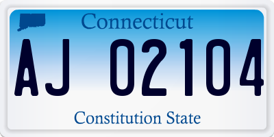 CT license plate AJ02104