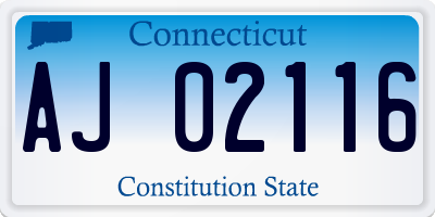 CT license plate AJ02116
