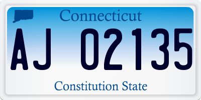 CT license plate AJ02135
