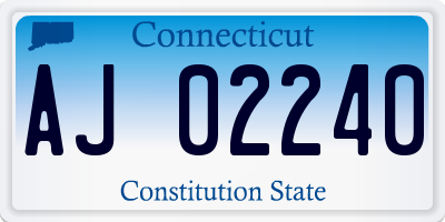 CT license plate AJ02240