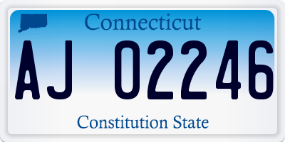 CT license plate AJ02246