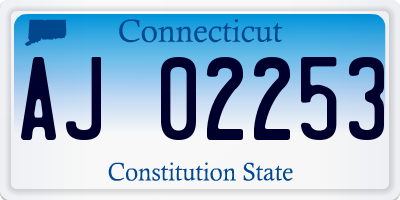 CT license plate AJ02253