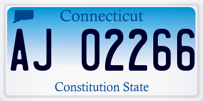 CT license plate AJ02266