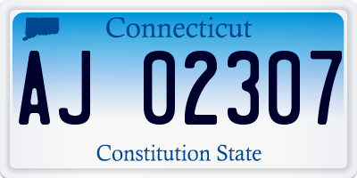CT license plate AJ02307