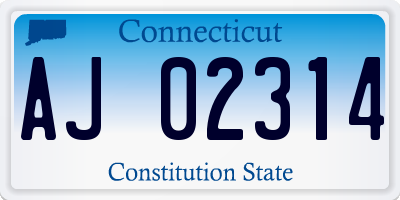 CT license plate AJ02314