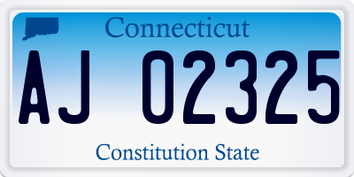CT license plate AJ02325