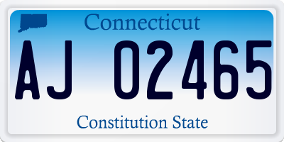 CT license plate AJ02465