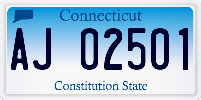 CT license plate AJ02501