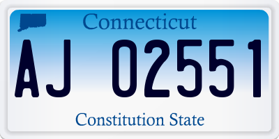 CT license plate AJ02551
