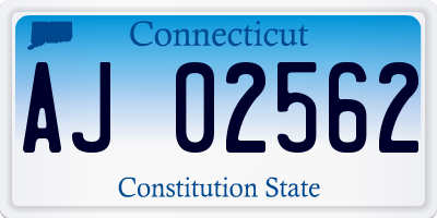 CT license plate AJ02562