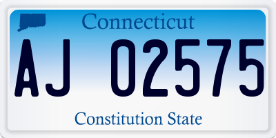 CT license plate AJ02575