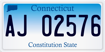 CT license plate AJ02576