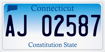 CT license plate AJ02587