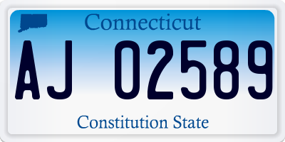 CT license plate AJ02589
