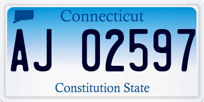 CT license plate AJ02597