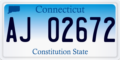 CT license plate AJ02672