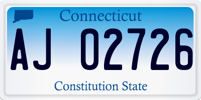 CT license plate AJ02726