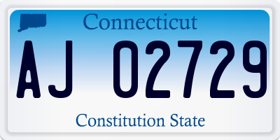 CT license plate AJ02729