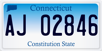 CT license plate AJ02846