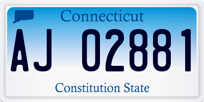 CT license plate AJ02881