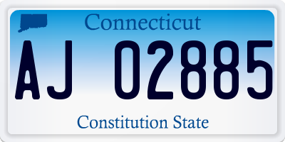 CT license plate AJ02885
