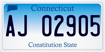 CT license plate AJ02905