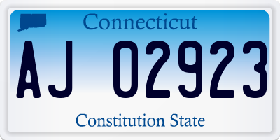 CT license plate AJ02923