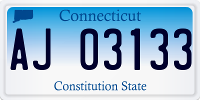 CT license plate AJ03133