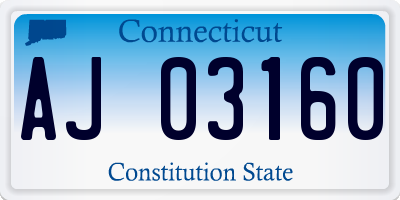 CT license plate AJ03160